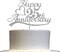 25th Anniversary Cake Topper Silver Glitter, 25 Wedding Anniversary 6.6"W x 4"H